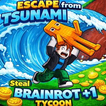 Escape from Tsunami Steal Brainrot +1 Tycoon online game